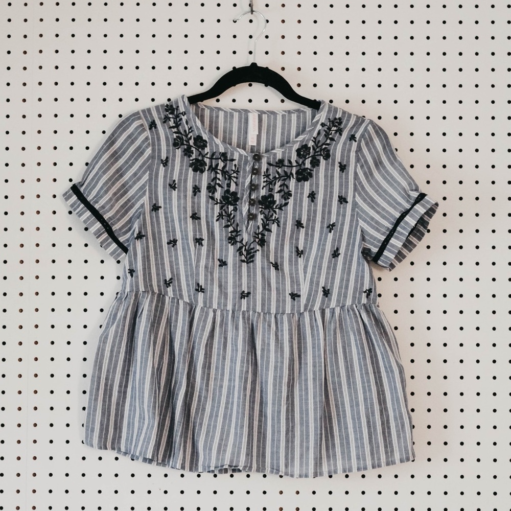 blue stripe peplum - target